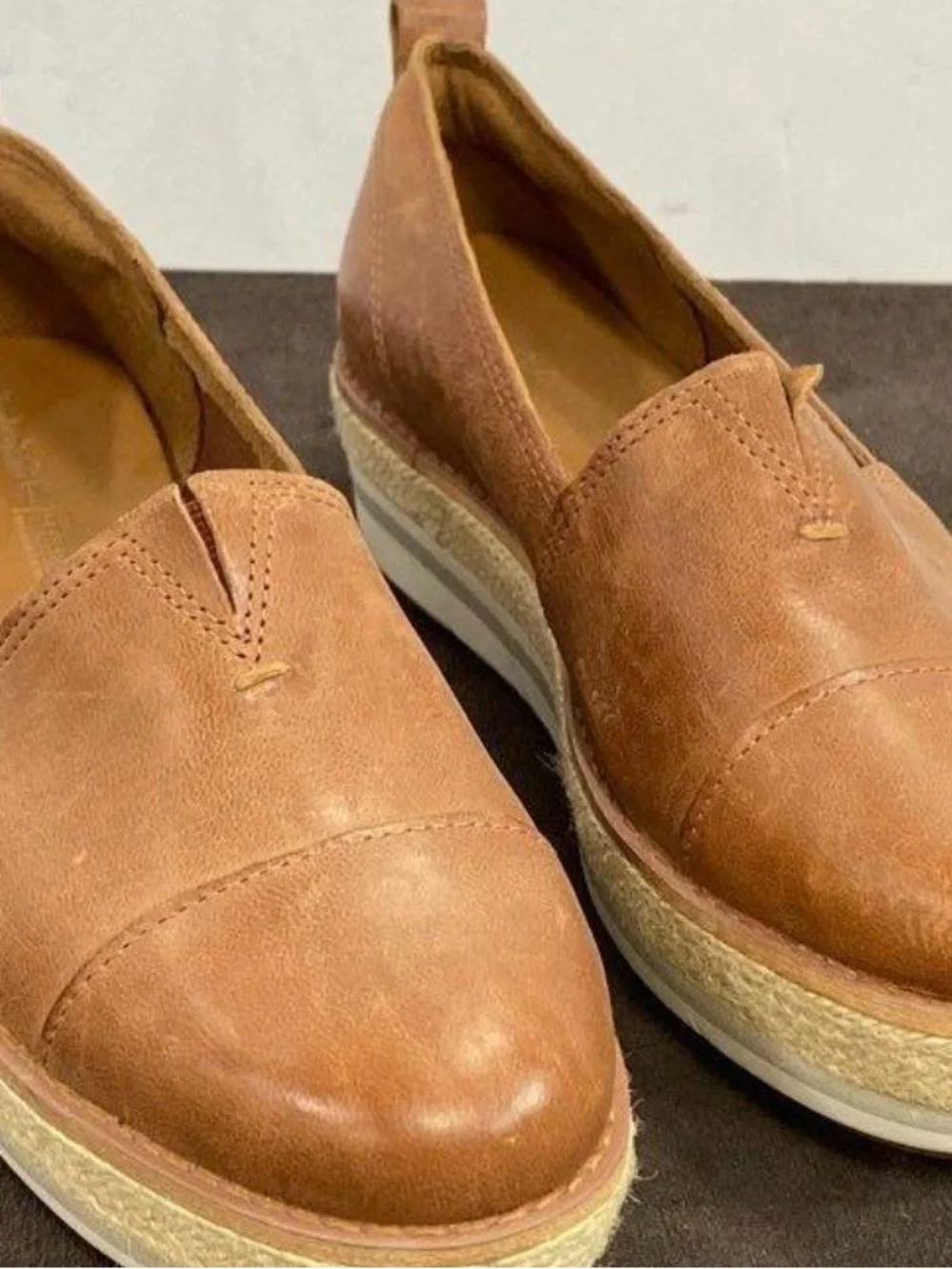 Timberland Women’s Tan Leather Espadrille Slip-On